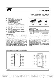 M74HC4518M1R datasheet pdf ST Microelectronics
