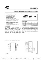 M74HC670RM13TR datasheet pdf ST Microelectronics