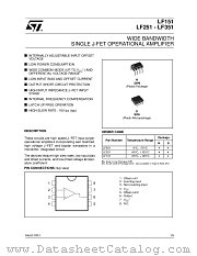 LF151 datasheet pdf ST Microelectronics