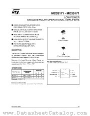 MC33171N datasheet pdf ST Microelectronics
