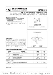 MSC81111 datasheet pdf ST Microelectronics