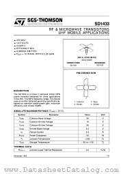 SD1433 datasheet pdf ST Microelectronics