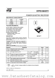 STPS16045TV datasheet pdf ST Microelectronics
