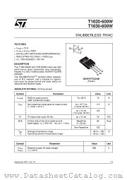 T1030-600W datasheet pdf ST Microelectronics