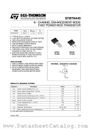 STB7NA40 datasheet pdf ST Microelectronics