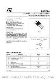BUF410A datasheet pdf ST Microelectronics