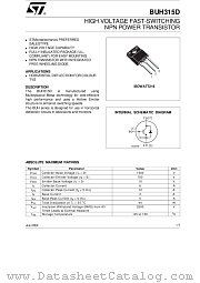 BUH315D datasheet pdf ST Microelectronics
