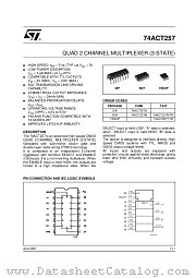 74ACT257MTR datasheet pdf ST Microelectronics