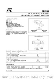 SD2903 datasheet pdf ST Microelectronics
