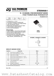 STB3N60-1 datasheet pdf ST Microelectronics