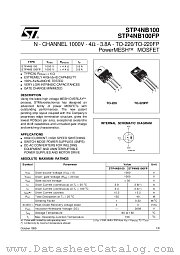 STP4NB100 datasheet pdf ST Microelectronics
