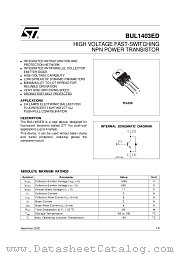 BUL1403ED datasheet pdf ST Microelectronics