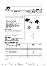 STD16NE10 datasheet pdf ST Microelectronics