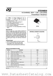 STD3NB30 datasheet pdf ST Microelectronics