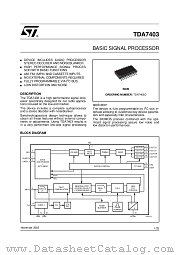 TDA7403D datasheet pdf ST Microelectronics