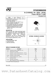 STGD3NB60SD datasheet pdf ST Microelectronics