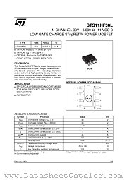 STS11NF30L datasheet pdf ST Microelectronics