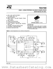 TDA7490 datasheet pdf ST Microelectronics