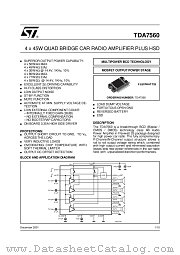 TDA7560 datasheet pdf ST Microelectronics