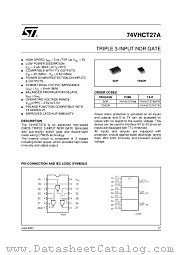 74VHCT27AM datasheet pdf ST Microelectronics