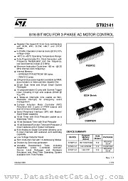 ST92T141 datasheet pdf ST Microelectronics