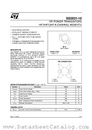 SD2931-10 datasheet pdf ST Microelectronics