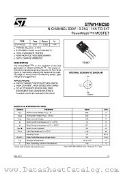 STW14NC50 datasheet pdf ST Microelectronics