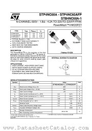 STP4NC60AFP datasheet pdf ST Microelectronics