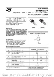 STP16NS25 datasheet pdf ST Microelectronics