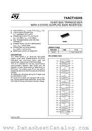 74ACT16245TTR datasheet pdf ST Microelectronics