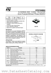 STE70NM50 datasheet pdf ST Microelectronics