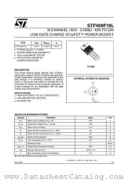STP40NF10L datasheet pdf ST Microelectronics