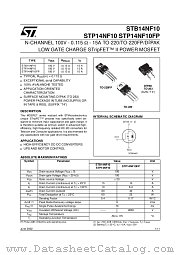 STP14NF10 datasheet pdf ST Microelectronics