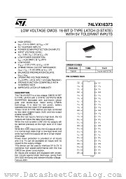 74LVX16373TTR datasheet pdf ST Microelectronics
