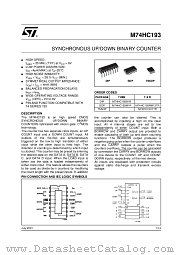 M74HC193B1R datasheet pdf ST Microelectronics