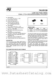 74LVX139TTR datasheet pdf ST Microelectronics