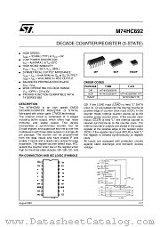 M74HC692RM13TR datasheet pdf ST Microelectronics