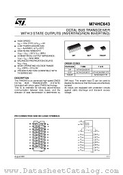 M74HC643B1R datasheet pdf ST Microelectronics