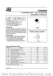 STB4NC60 datasheet pdf ST Microelectronics