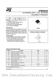STB8NC50 datasheet pdf ST Microelectronics