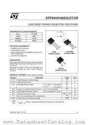 STPS41H100CG-TR datasheet pdf ST Microelectronics