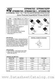 STW9NK70Z datasheet pdf ST Microelectronics