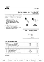 BF420-AP datasheet pdf ST Microelectronics