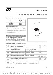 STPS16L40CT datasheet pdf ST Microelectronics