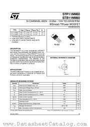 STB11NM80 datasheet pdf ST Microelectronics