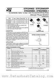 STB22NM50 datasheet pdf ST Microelectronics