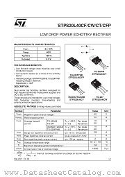 STPS20L40CW datasheet pdf ST Microelectronics