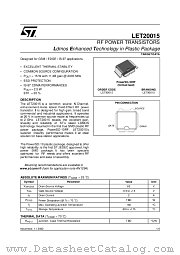 LET20015 datasheet pdf ST Microelectronics