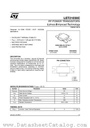 LET21030C datasheet pdf ST Microelectronics