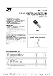 BULT116D datasheet pdf ST Microelectronics